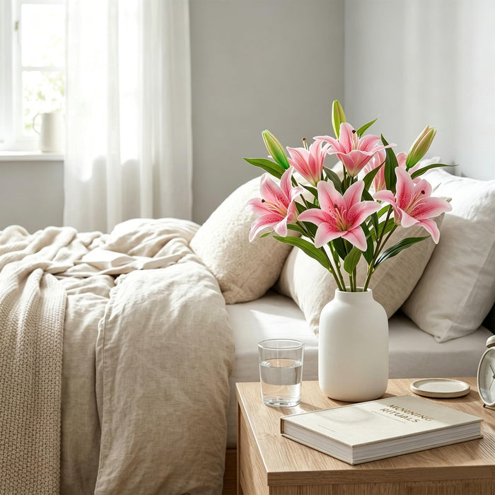 Artificial Lily Flower Stems - 38cm - 6 pack