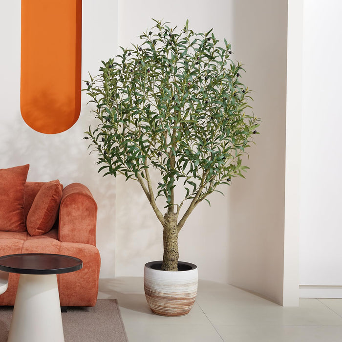 Olive Tree, 180cm Indoor Plant with Realistic Foliage & Olives