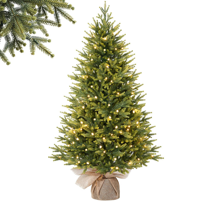 4FT Pre-lit Artificial Mini PE Christmas Tree for Xmas Decorations