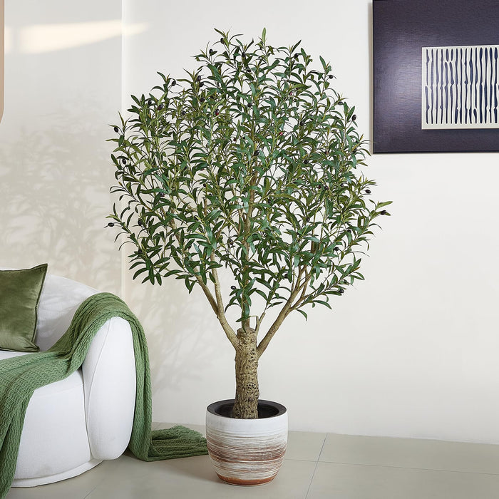 Olive Tree, 180cm Indoor Plant with Realistic Foliage & Olives