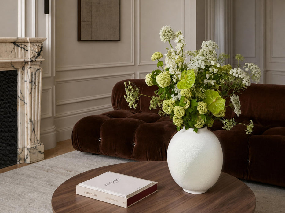 Large Stone-Effect Ceramic Vase – 25cm