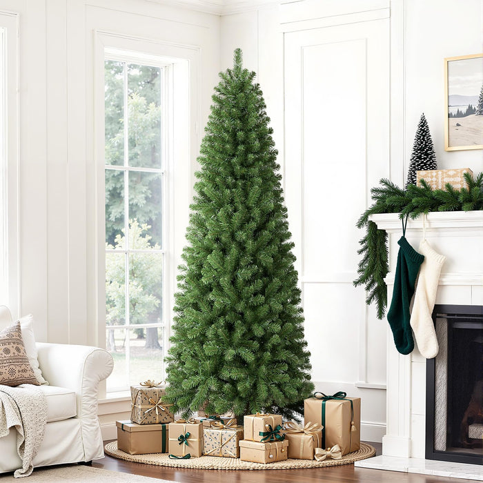 6ft/180cm Slim PRE-Lit Christmas Tree Warm White LED Lights