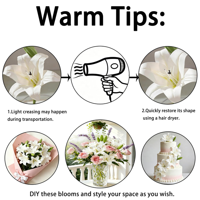 Artificial Pink Lily Bouquet – 40cm | Set of 6 Stems