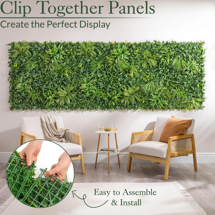 Evergreen Artificial Living Wall Panels, 1m x 1m, UV Protected. (Pack of 2 - 100 x 50cm)