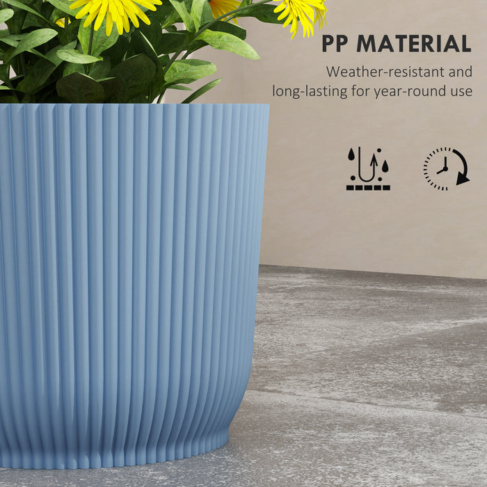 Set of Two 22cm Planters - Blue