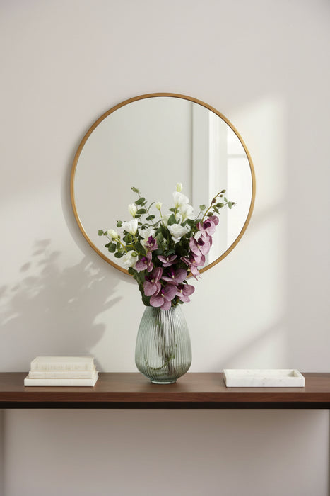 70cm - Rose, Orchid & Eucalyptus Arrangement in Glass Vase
