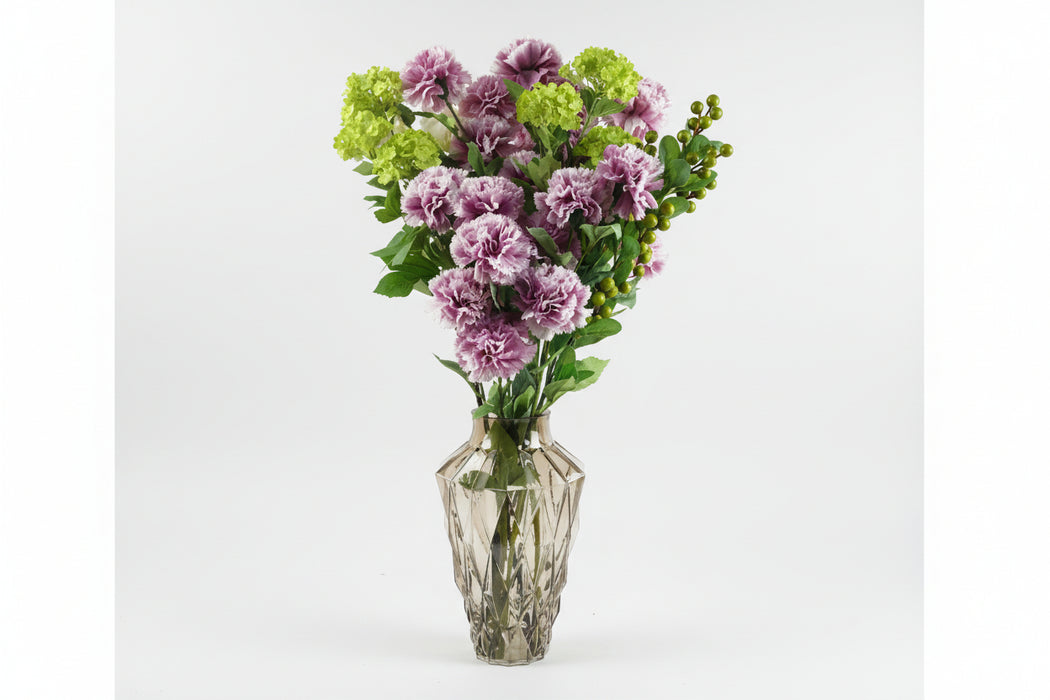 70cm Pink Carnation Display Glass Vase