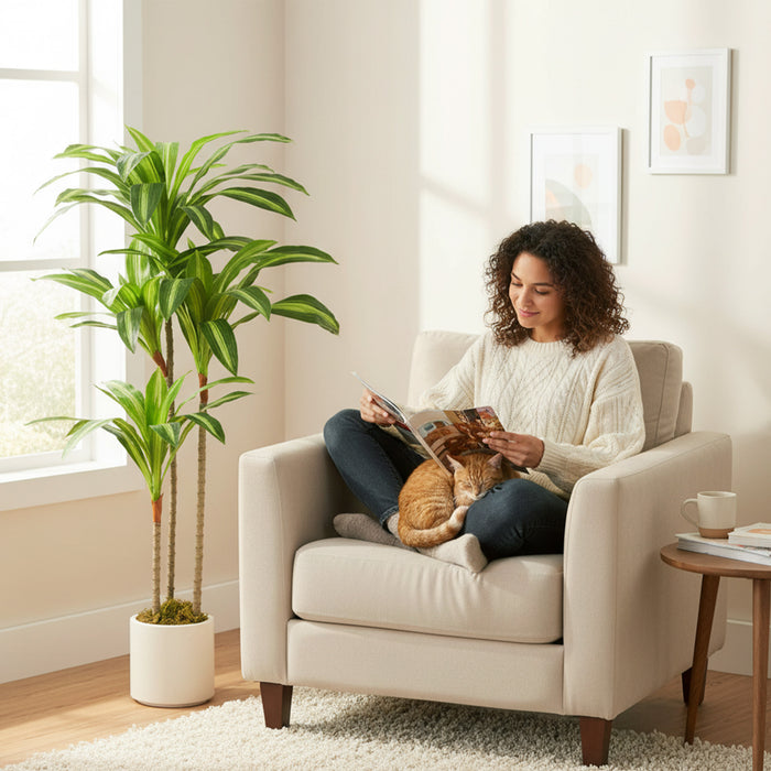 120cm Artificial Dracaena Tree with Bendable Trunks