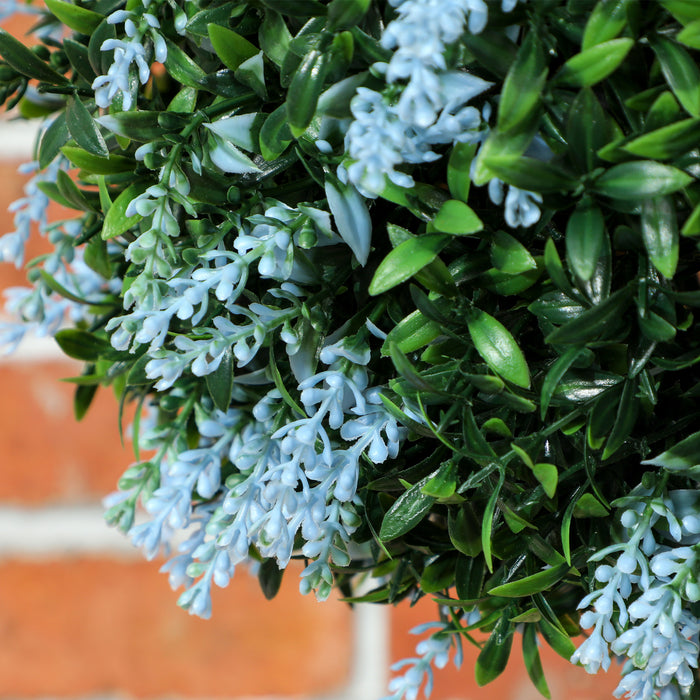 Set of Pair of UV-Protected Blue Faux Topiary Balls