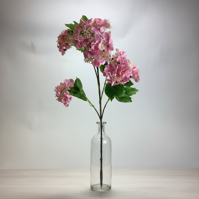 10cm Real Touch Snowball Viburnum Spray 5 Heads Pink 94cm