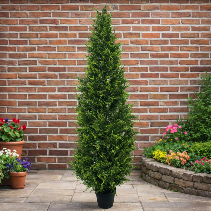 Artificial UV Resistant Outdoor Cypress Cedar Topiary Tree 150cm