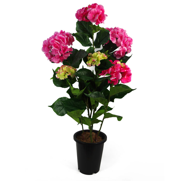 90cm Artificial Hydrangea Plant Pink with 200 Flowers