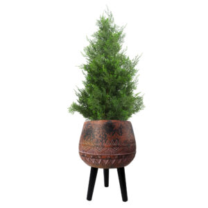 Large Zaturn Planter Brown / Black with Legs Large