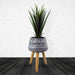 Large Blue Composite Planter with Stand