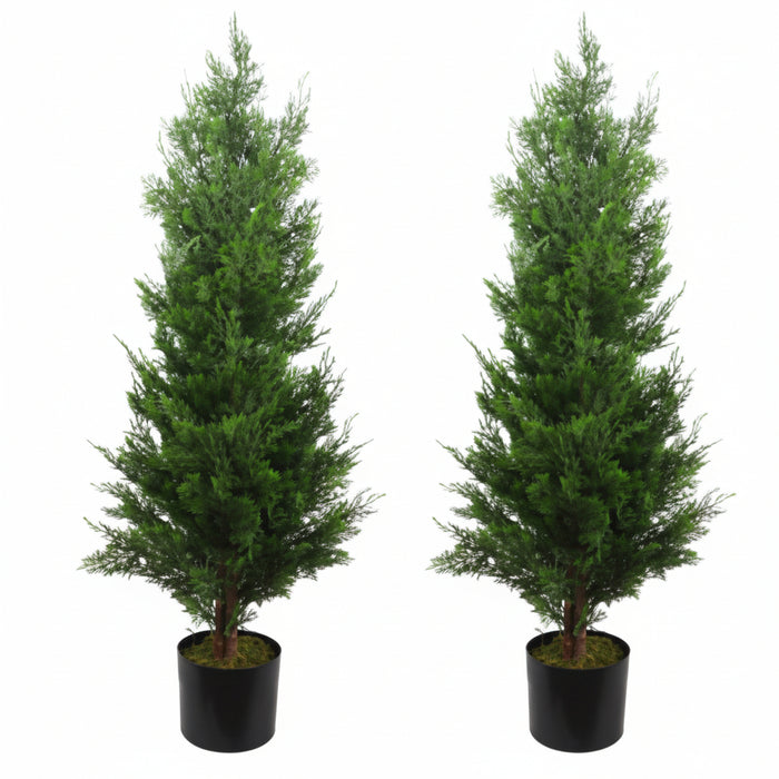 120cm Pair of Artificial Cypress Topiary Trees