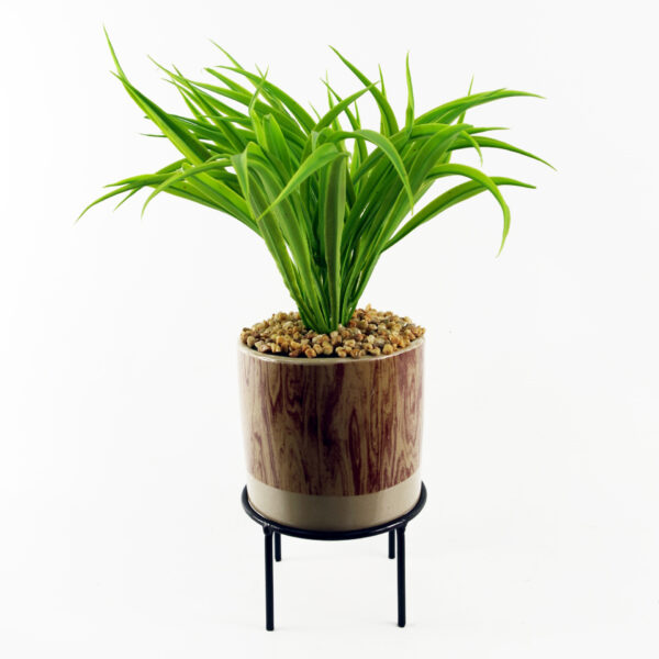 35cm Grass - Ceramic Planter & Metal Stand