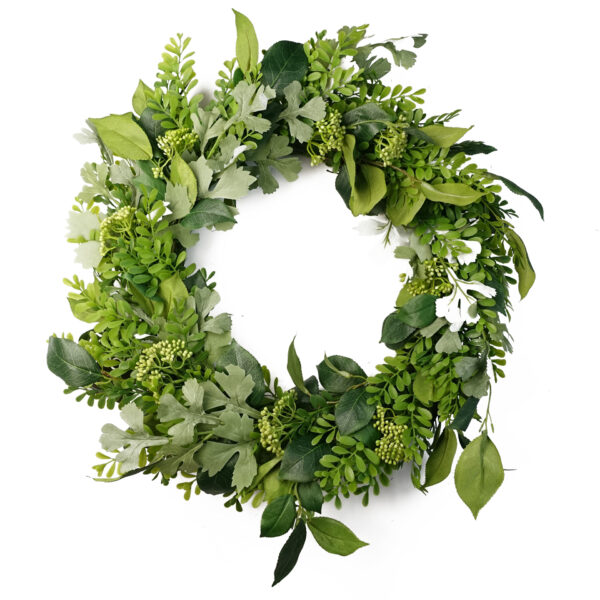 50cm Natural Look Wreath Fern Leaf