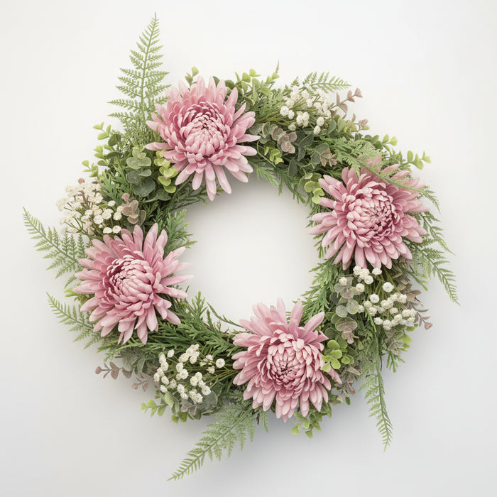 45cm Gorgeous Pink Floral Wreath