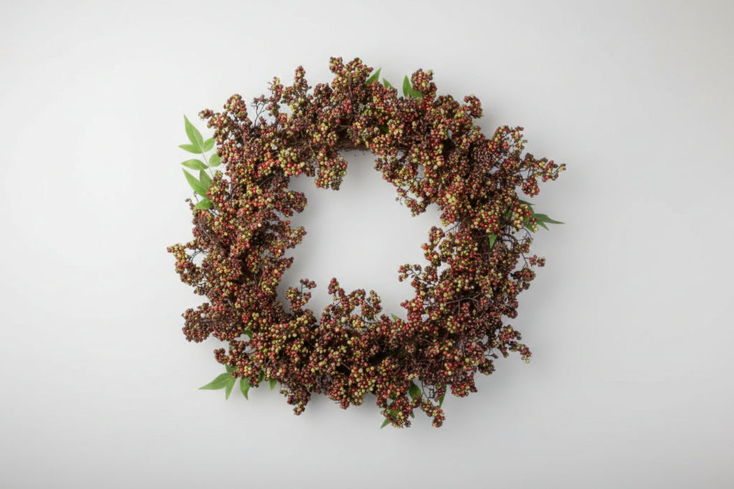 55cm Elegant Hanging Black Berry Wreath