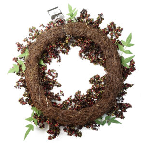55cm Elegant Hanging Black Berry Wreath