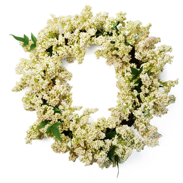 55cm Large Exquisite Hanging White Berry Wreath