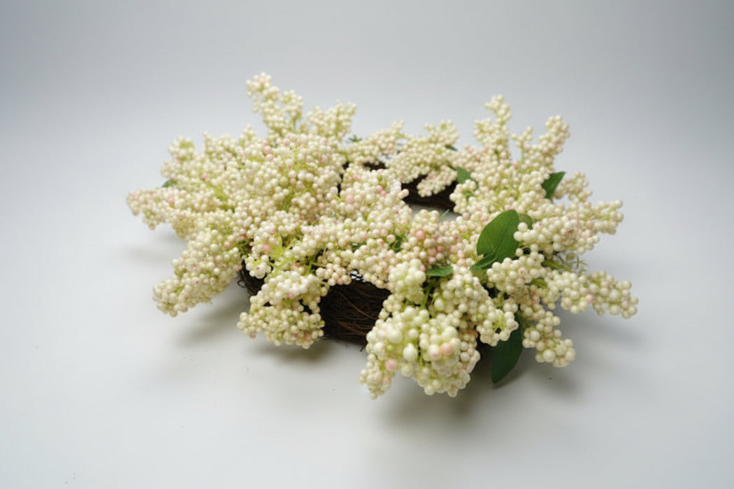 55cm Large Exquisite Hanging White Berry Wreath