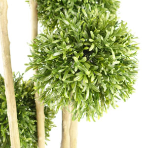 120cm Pair of UV Resistant Balls Topiary – 480 Leaves – Natural Trunk