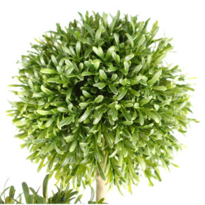 120cm Pair of UV Resistant Balls Topiary – 480 Leaves – Natural Trunk