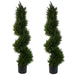 120cm Pair of Spiral Cypress Tree Artificial Topiary