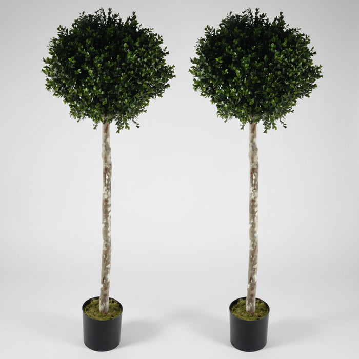 140cm Pair of Buxus Ball Artificial Tree UV Resistant Outdoor Topiary