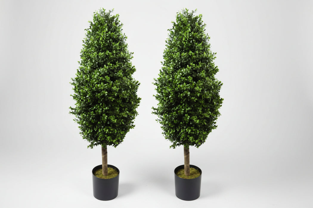 120cm Pair of Buxus Ball Cone Topiary. Tree UV Resistant Outdoor.