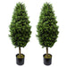 120cm Pair of Buxus Ball Cone Artificial Tree UV Resistant Outdoor