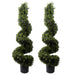 120cm Pair of Spiral Boxwood Artificial Tree UV Resistant Outdoor
