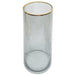 28cm Gold Rim Smoke Grey Glass Vase