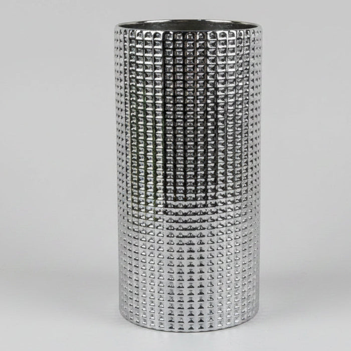 Red Lily Arrangement Silver Glass Vase - 80cm