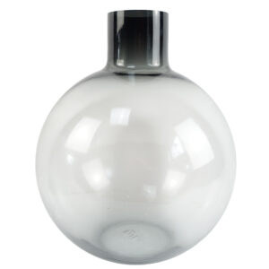 100cm Yellow Lily Black Eucalptus Glass Ball Vase