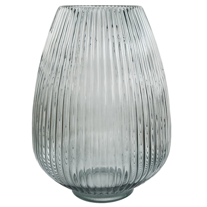 50cm Grey Glass Vase Artificial Chrysanthemums