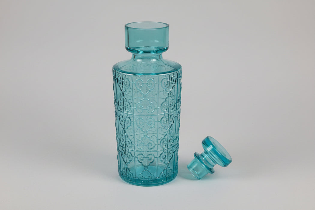 40cm Tall Turquoise Glass Vase