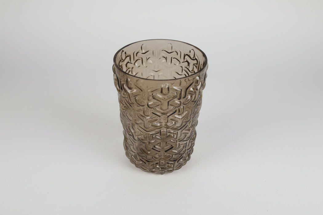 29cm Embossed Chestnut Glass Vase