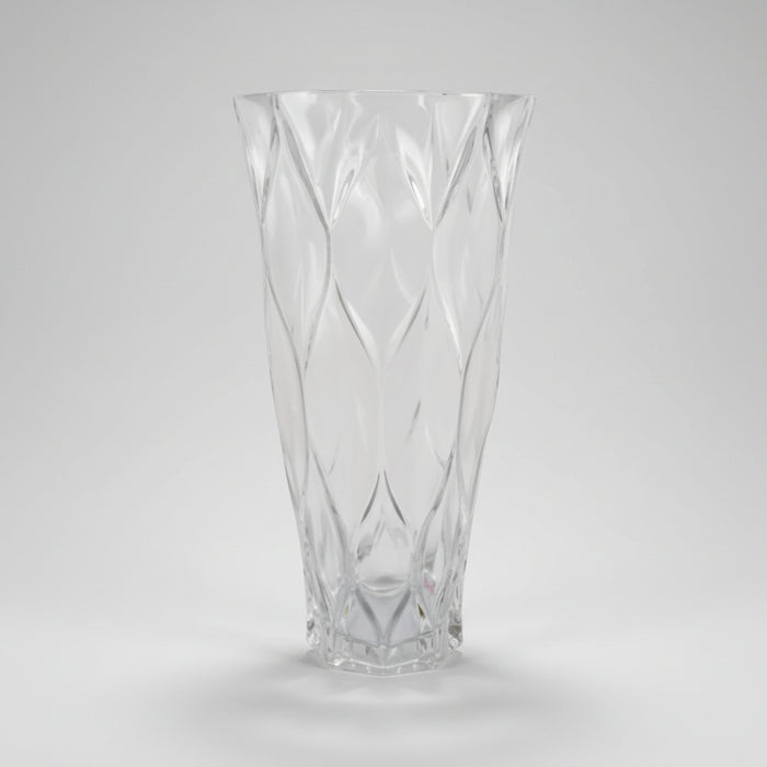 35cm Clear Chunky Ridged Glass Vase