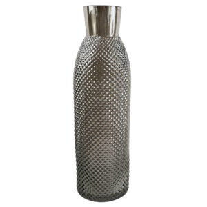 100cm Yellow Lily and Fern Display Glass Vase