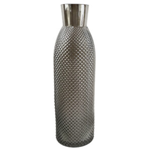 Poppy and White Blossom Arrangement Glass Vase - 100cm
