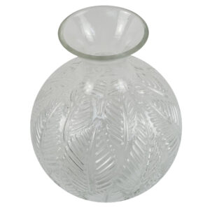 Clear Fern Print Glass Bottle Vase - 26cm