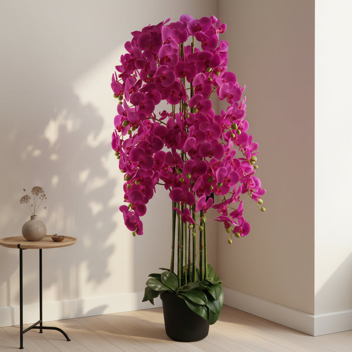 150cm Giant Purple Orchid Plant - REAL TOUCH Flowers.