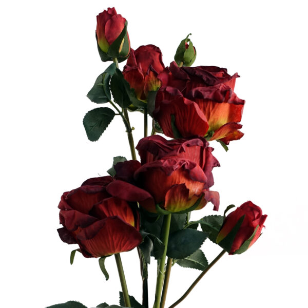 60cm Red Rose Faux Flowers Spray Stems