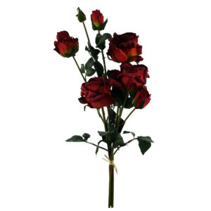 60cm Red Rose Faux Flowers Spray Stems
