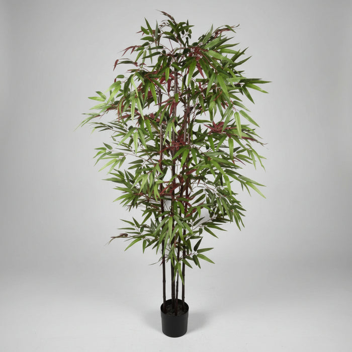 180cm Stunning Faux Bamboo 1140 Red Green Silk Leaves