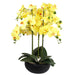 60cm Orchid Artificial Yellow - Black Ceramic Planter
