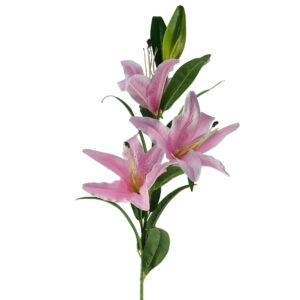 100cm Large Pink Lily 6 x Stems – 18 Flowers