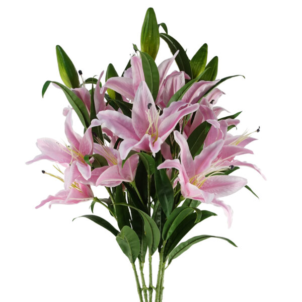100cm Large Pink Lily 6 x Stems – 18 Flowers
